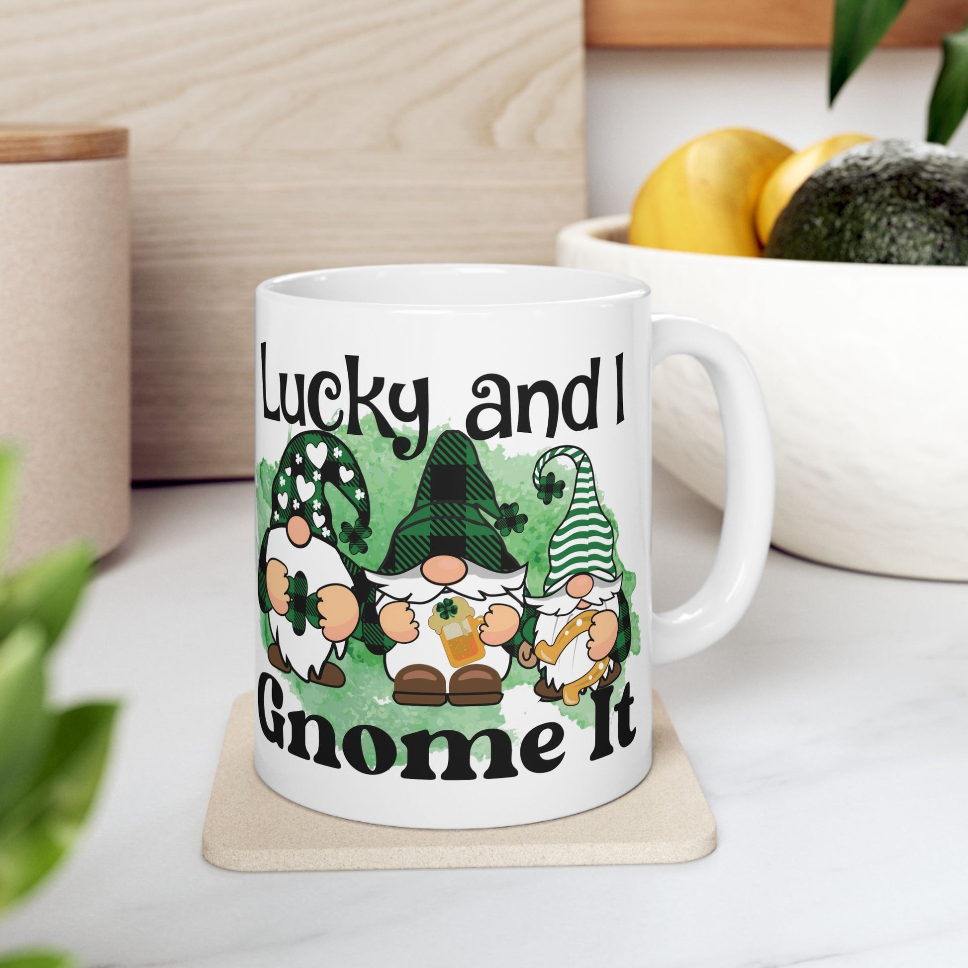 Lucky Gnome Ceramic Mug - Perfect for St. Patrick's Day and Everyday Joy
