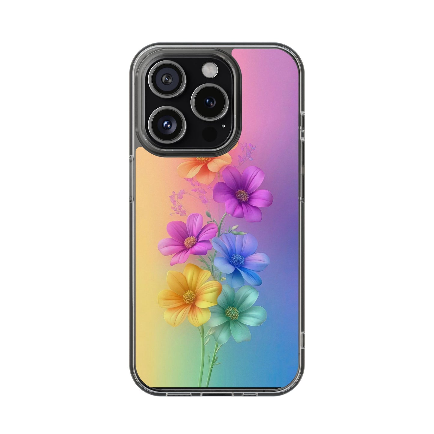 Floral Clear Phone Case – Colorful Flower Design