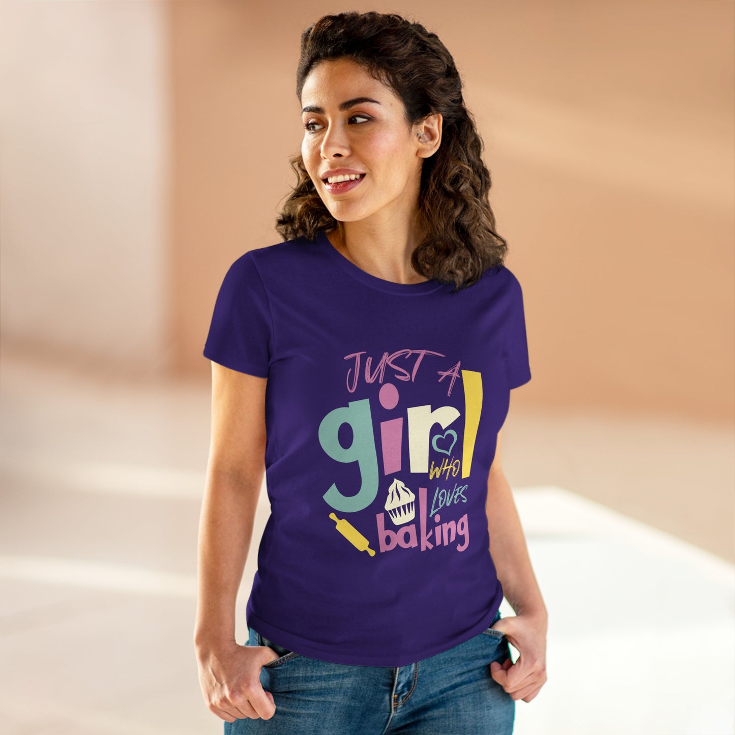 Baking Enthusiast Women's Cotton Tee - Just a Girl Who Loves Baking