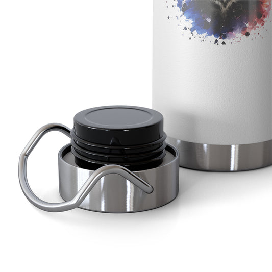 22oz Insulated Water Bottle — Watercolor Cat Splash Design