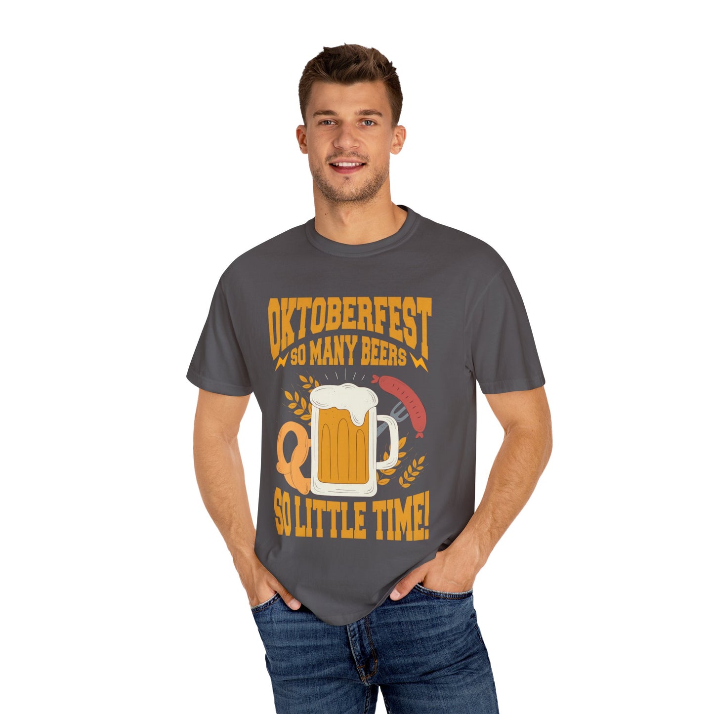 Oktoberfest Graphic Unisex T-Shirt - Celebrate with Beer & Pretzels