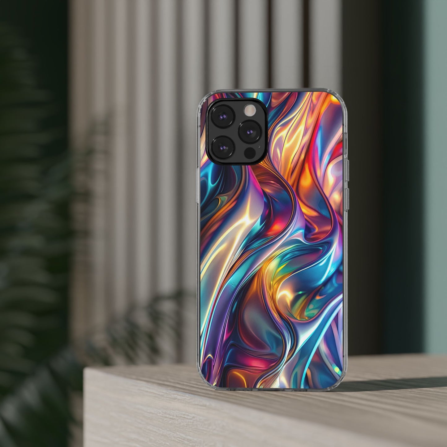 Colorful Clear Case for iPhone – Abstract Art Design