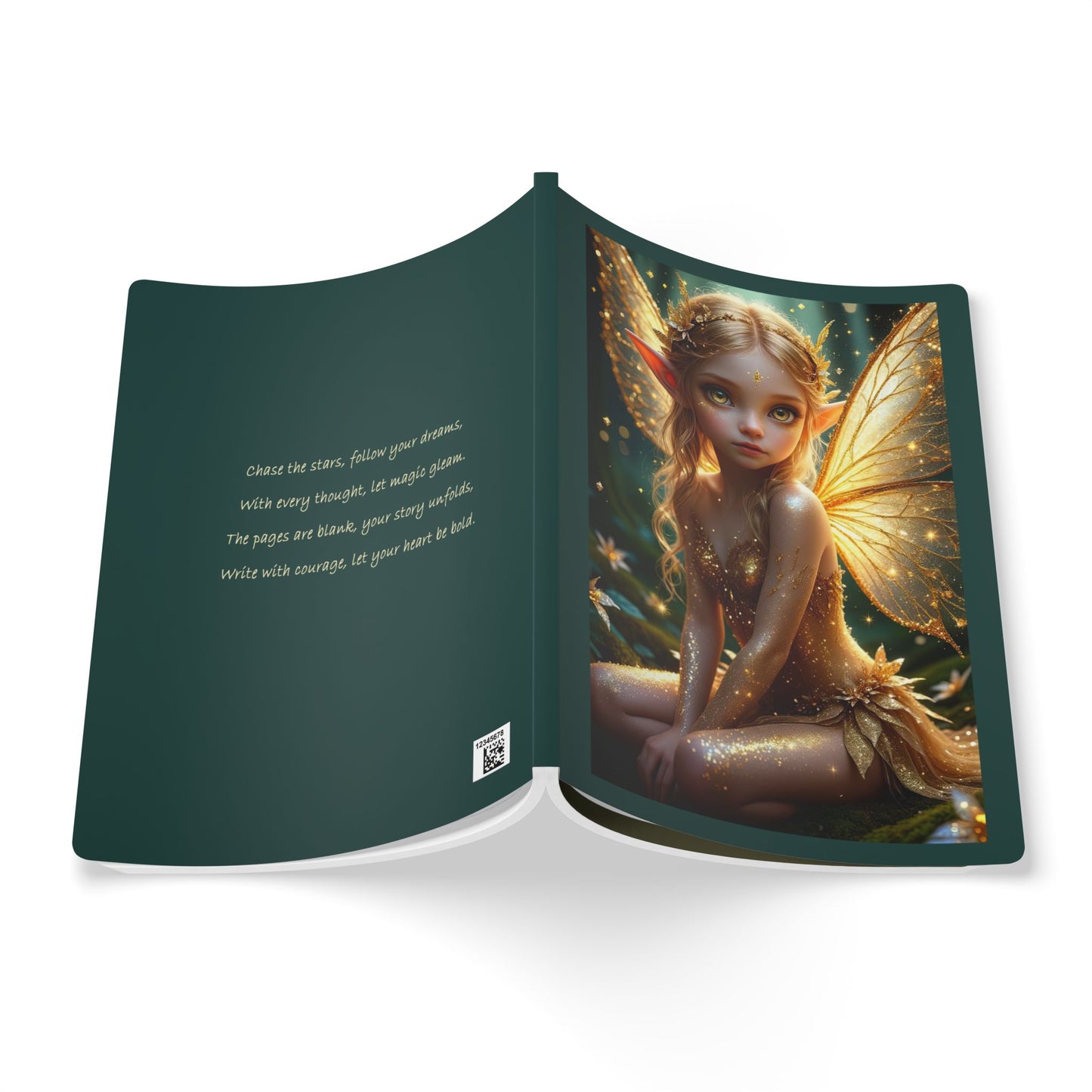 Enchanted Fairy Softcover Journal, Dream Journal, Inspirational Notebook, Gifts for Writers, Fantasy Art Stationery