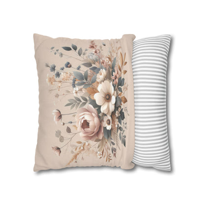 Dreamy Fall Blooms Spun Polyester Square Pillowcase