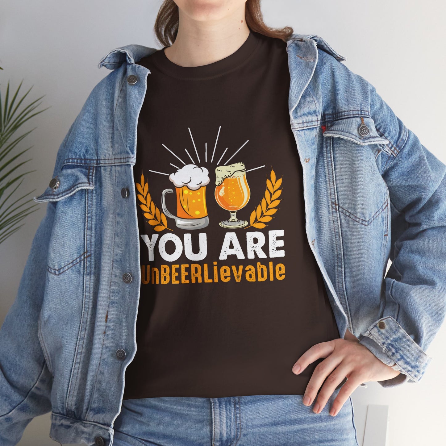 Funny Beer Slogan Tee, You Are UnBEERLievable