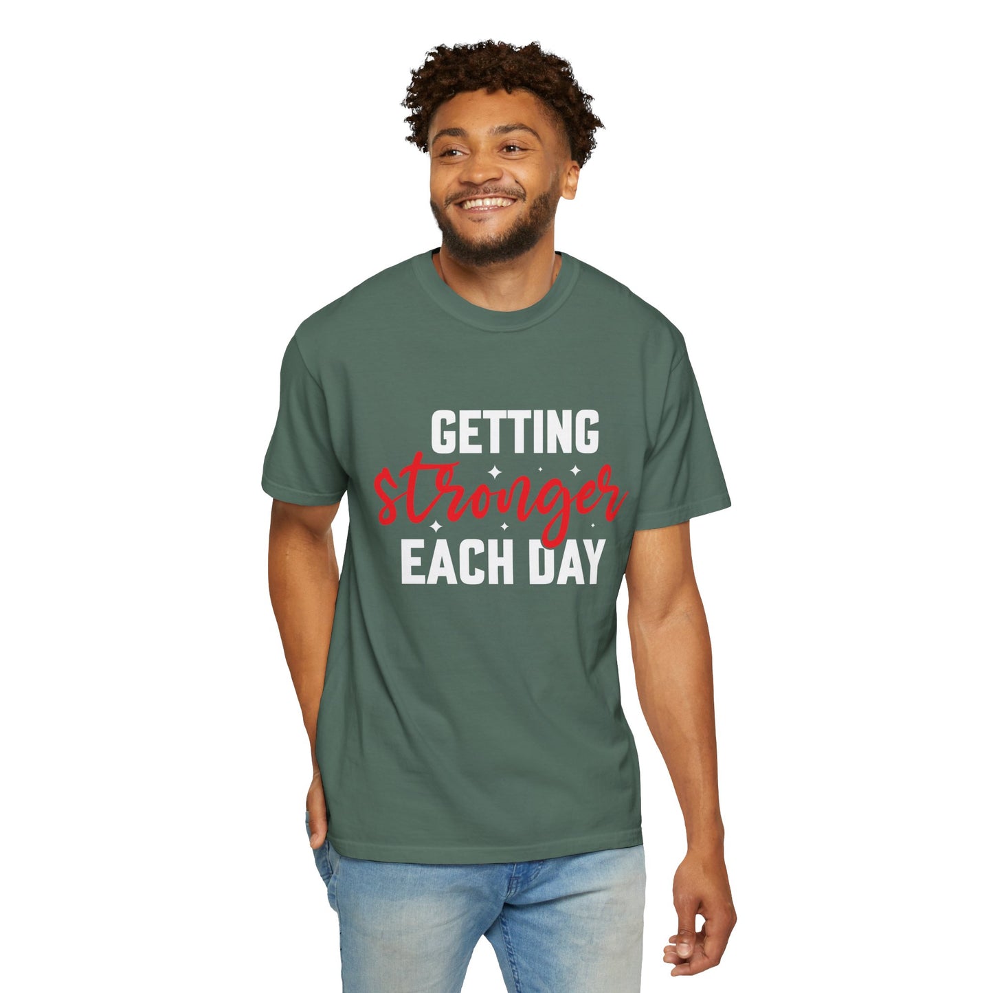 Unisex Motivational T-Shirt - "Getting Stronger Each Day" - Perfect for Fitness Enthusiasts