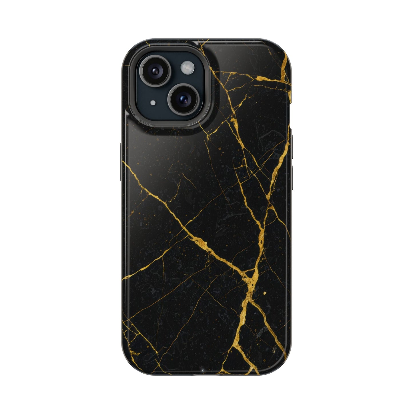 Black Marble with Gold Veins Impact-Resistant iPhone