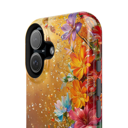 Vibrant Floral Magnetic Phone Case, Artistic Phone Cover