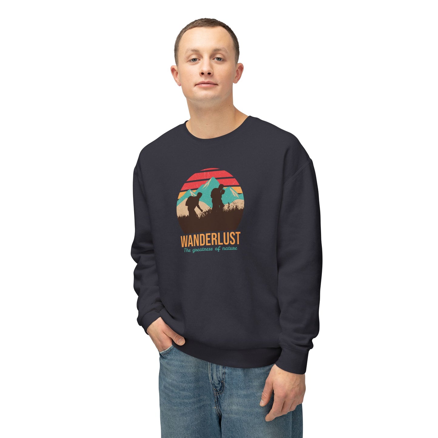 Wanderlust The Greatness Of Nature Unisex Lightweight Crewneck Sweatshirt