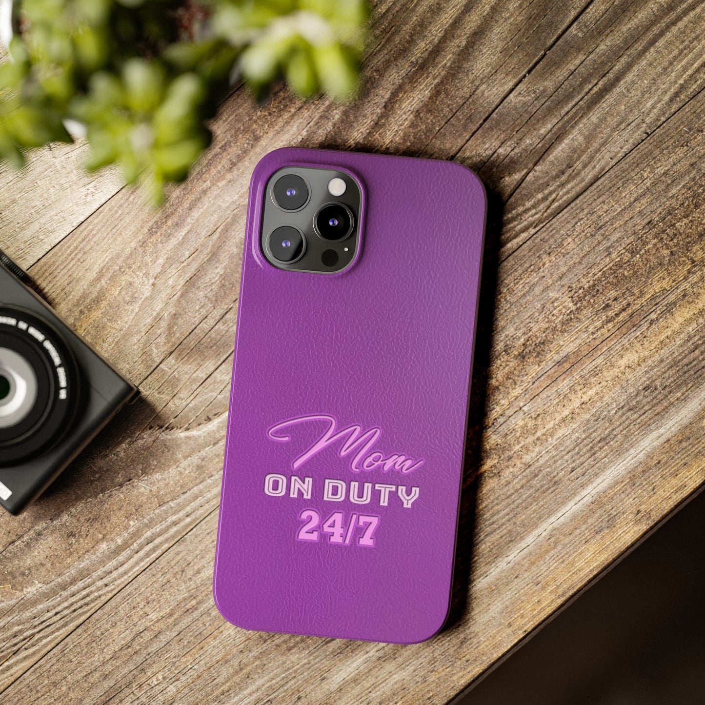 Mom On Duty Slim Case, Purple Case for Mothers