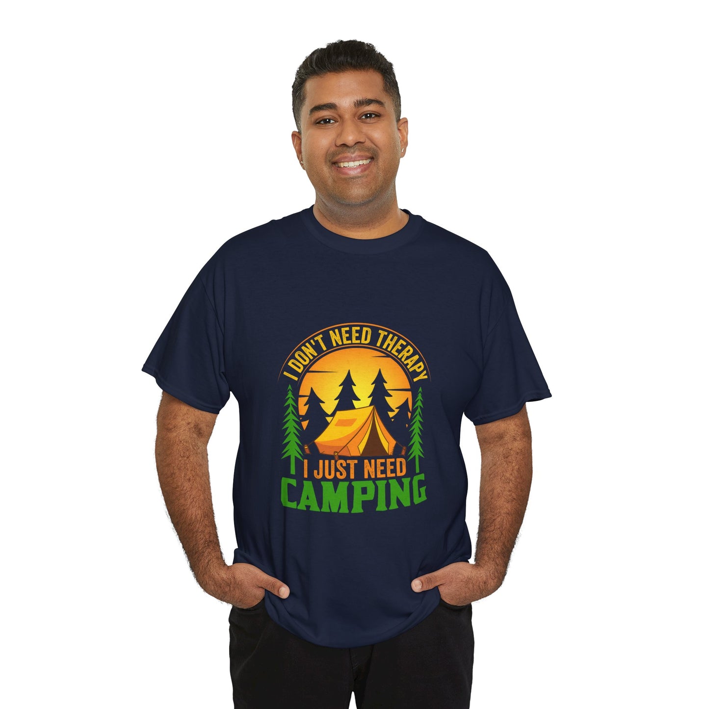 Camping Therapy Unisex Heavy Cotton Tee - Perfect for Outdoor Enthusiasts