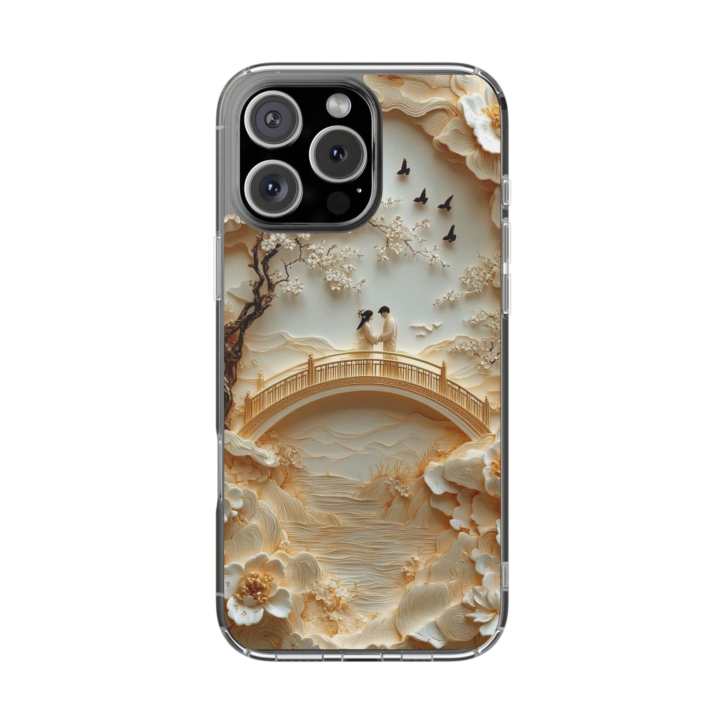 Romantic Couple 3D Effect Clear Cases,  Artistic Protective Cover