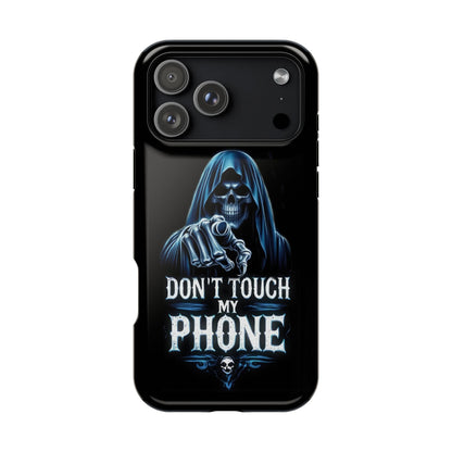 Gothic Magnetic iPhone Case: Don't Touch My Phone