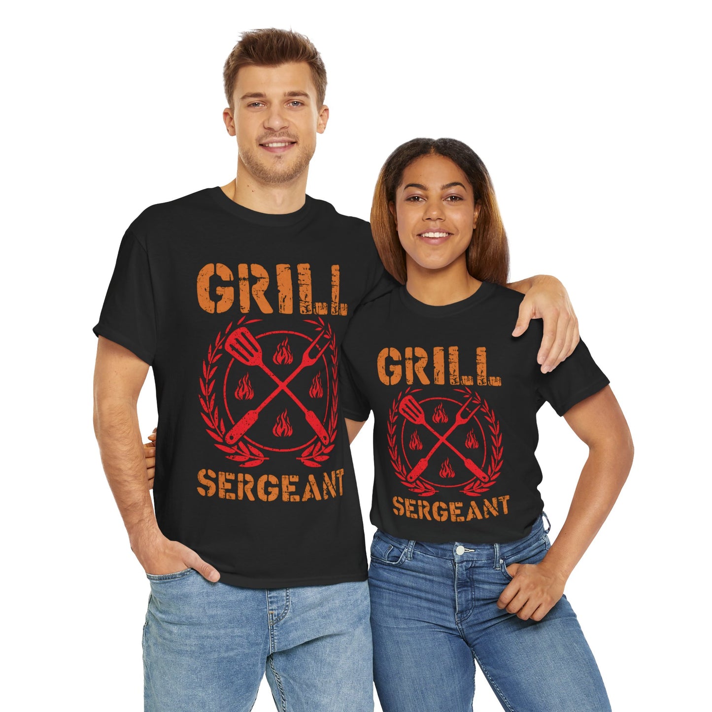 Grill Sergeant Unisex Heavy Cotton Tee - Fun BBQ Shirt for Grill Masters