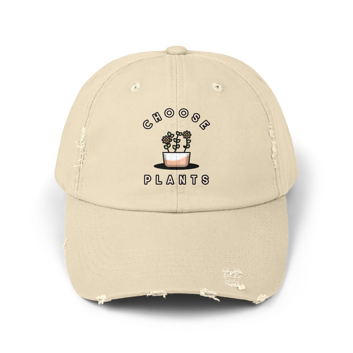 Choose Plants Unisex Distressed Cap