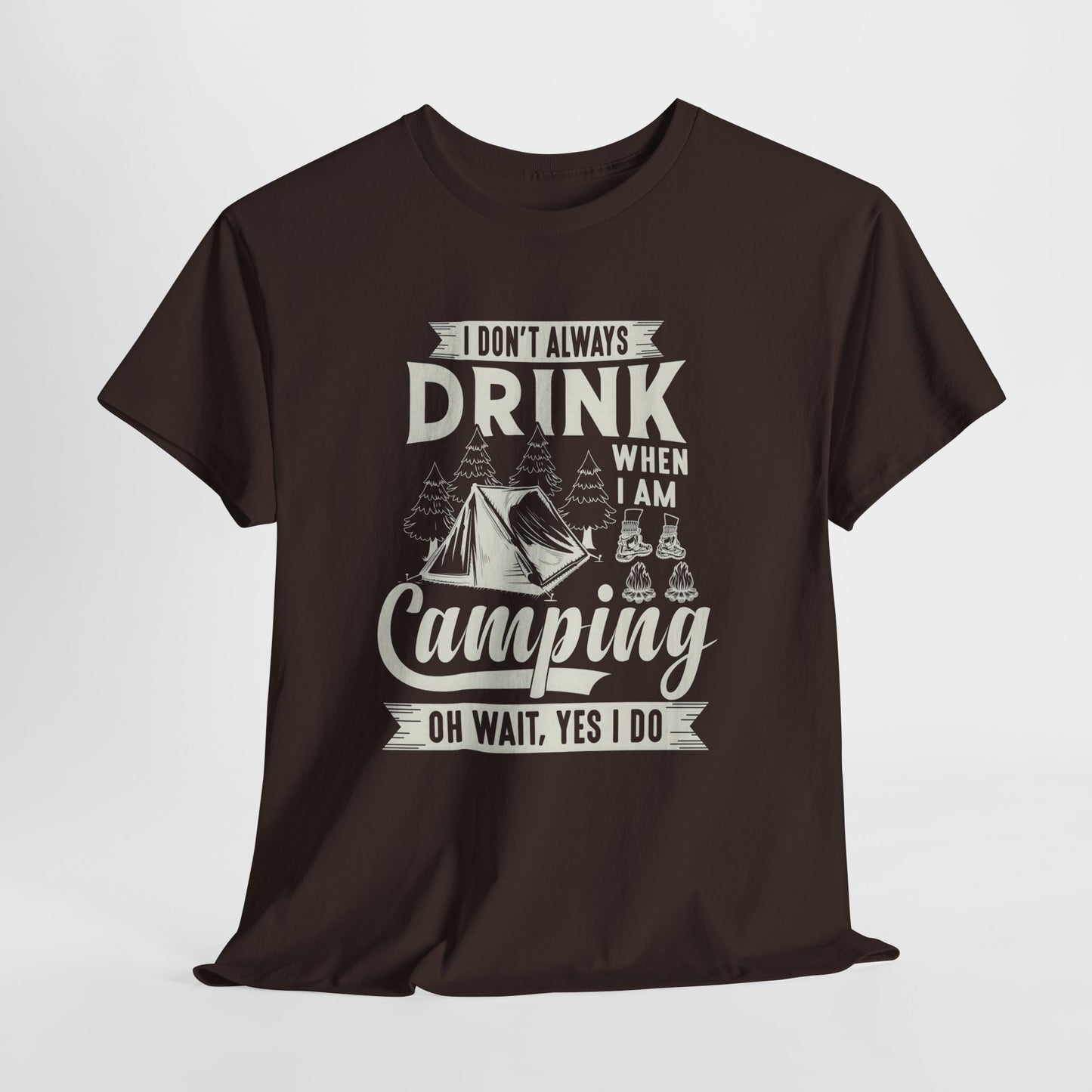 Camping Drinking Unisex Heavy Cotton Tee - Perfect Gift for Outdoor Enthusiasts