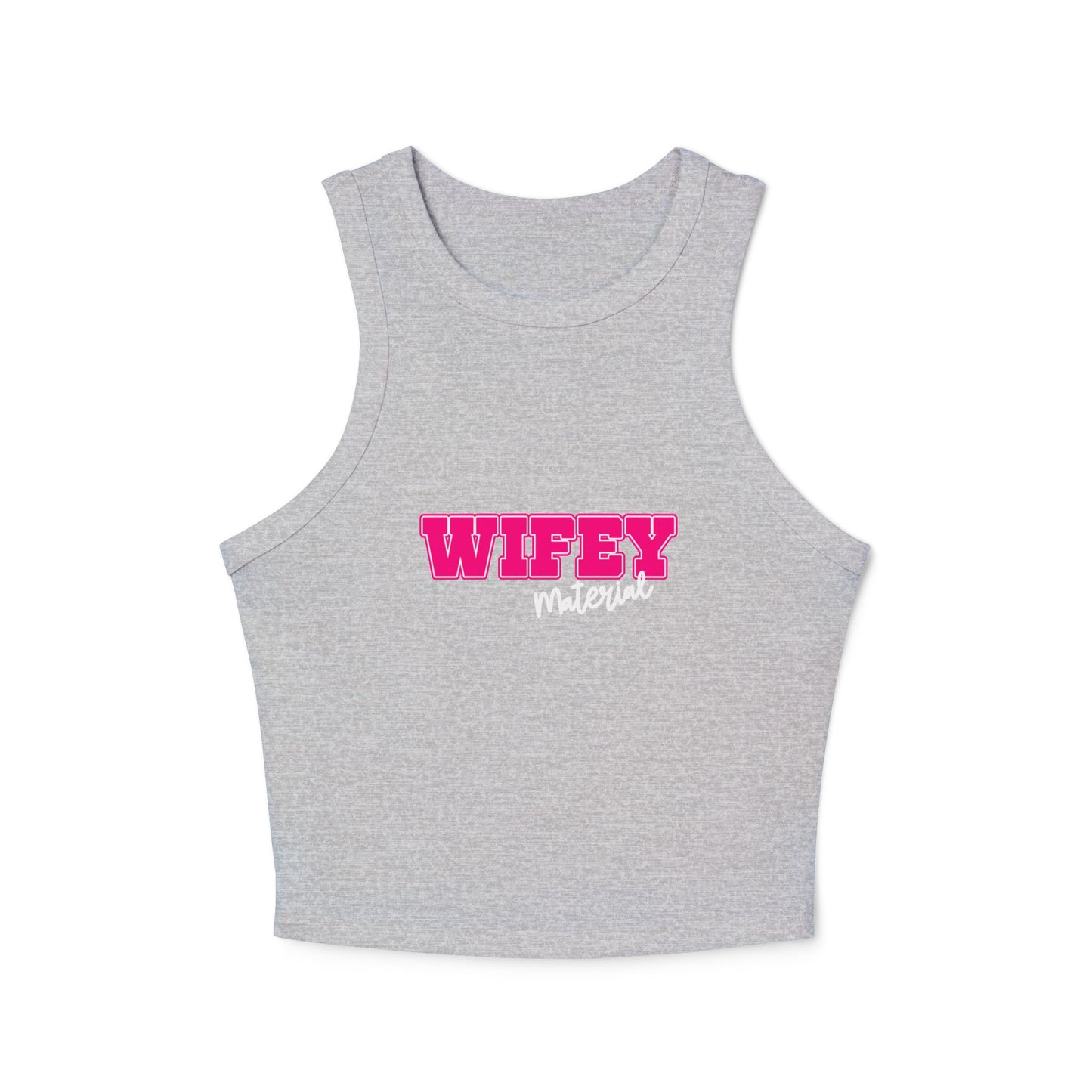 Wifey Material Women's Micro Rib Racer Tank Top