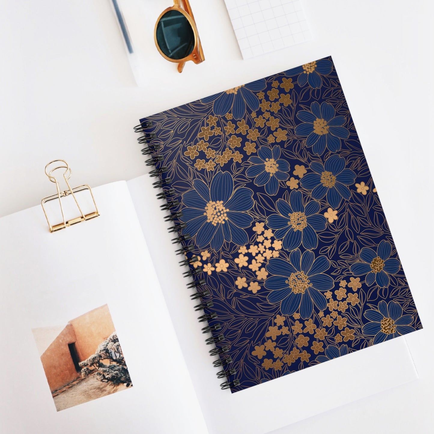 Elegant Floral Spiral Notebook – 6" x 8" Ruled Journal