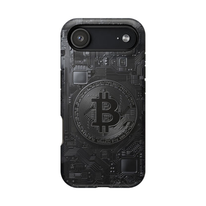 Black Bitcoin Magnetic iPhone Cases - Ideal for Tech Enthusiasts