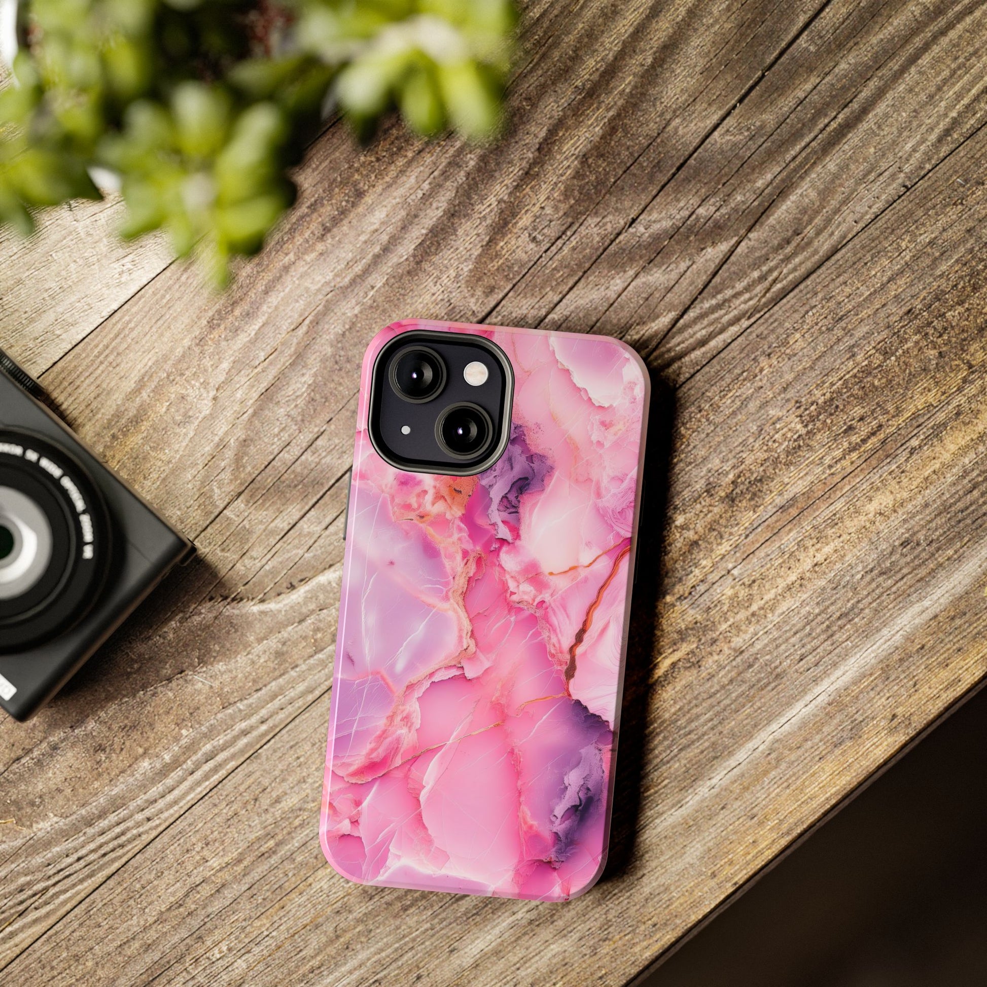 Pink Marble Tough Cases for iPhone, Stylish Protective Covers