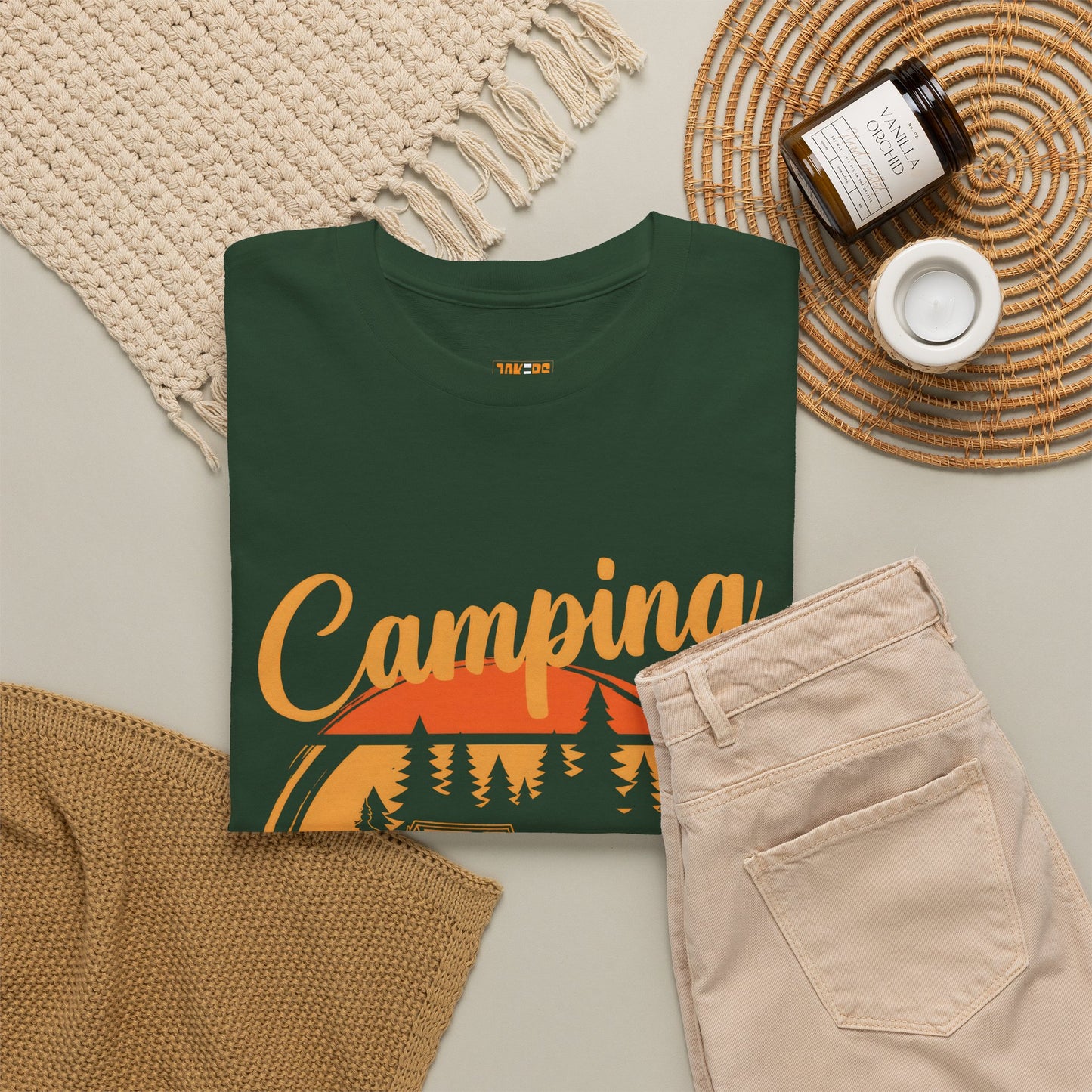 Camping Is My Happy Place Unisex Heavy Cotton Tee