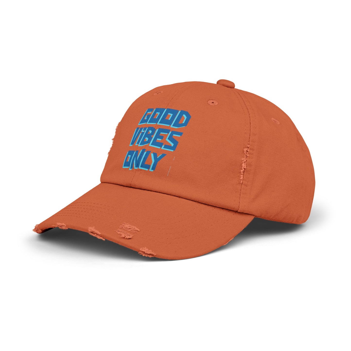 Good Vibes Only Unisex Distressed Cap