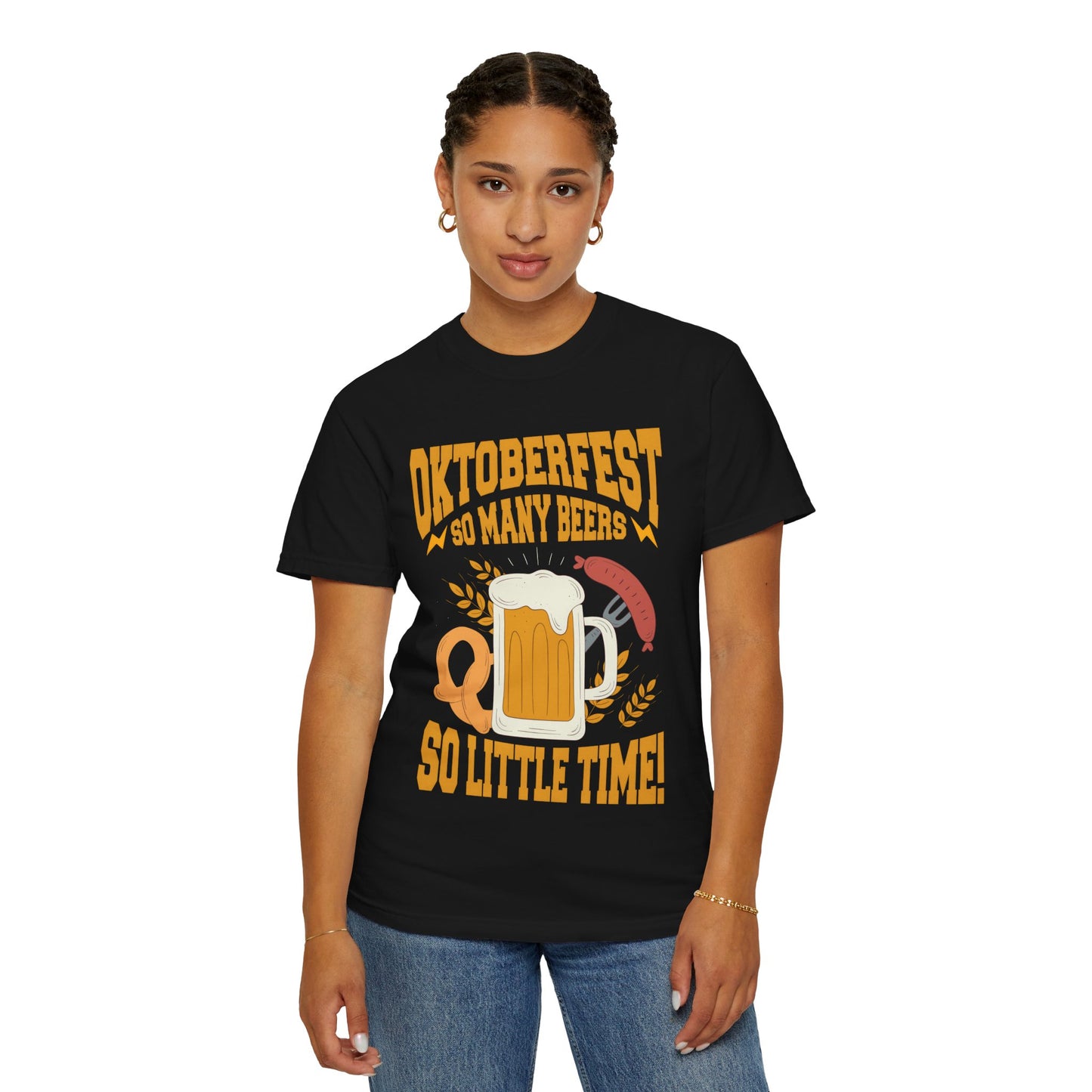 Oktoberfest Graphic Unisex T-Shirt - Celebrate with Beer & Pretzels
