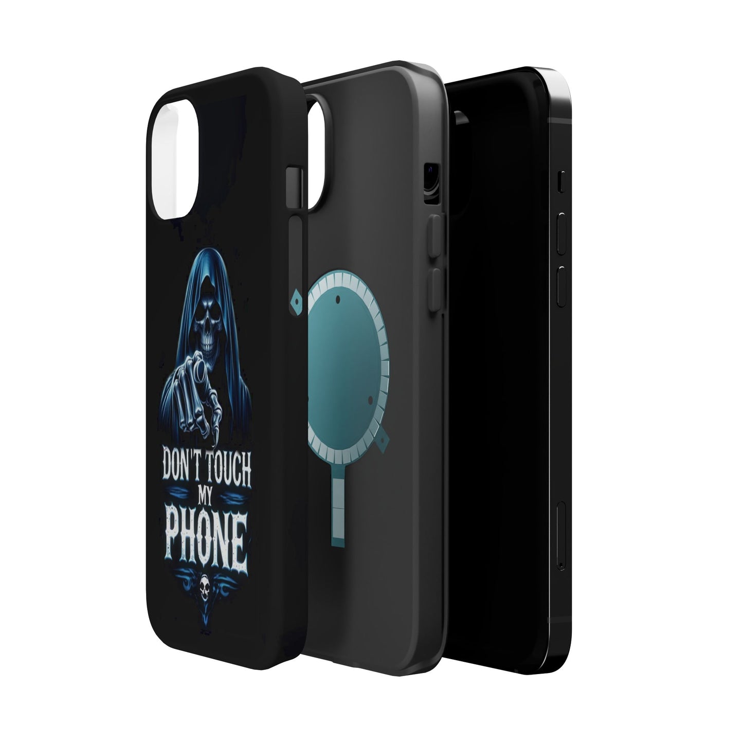 Gothic Magnetic iPhone Case: Don't Touch My Phone