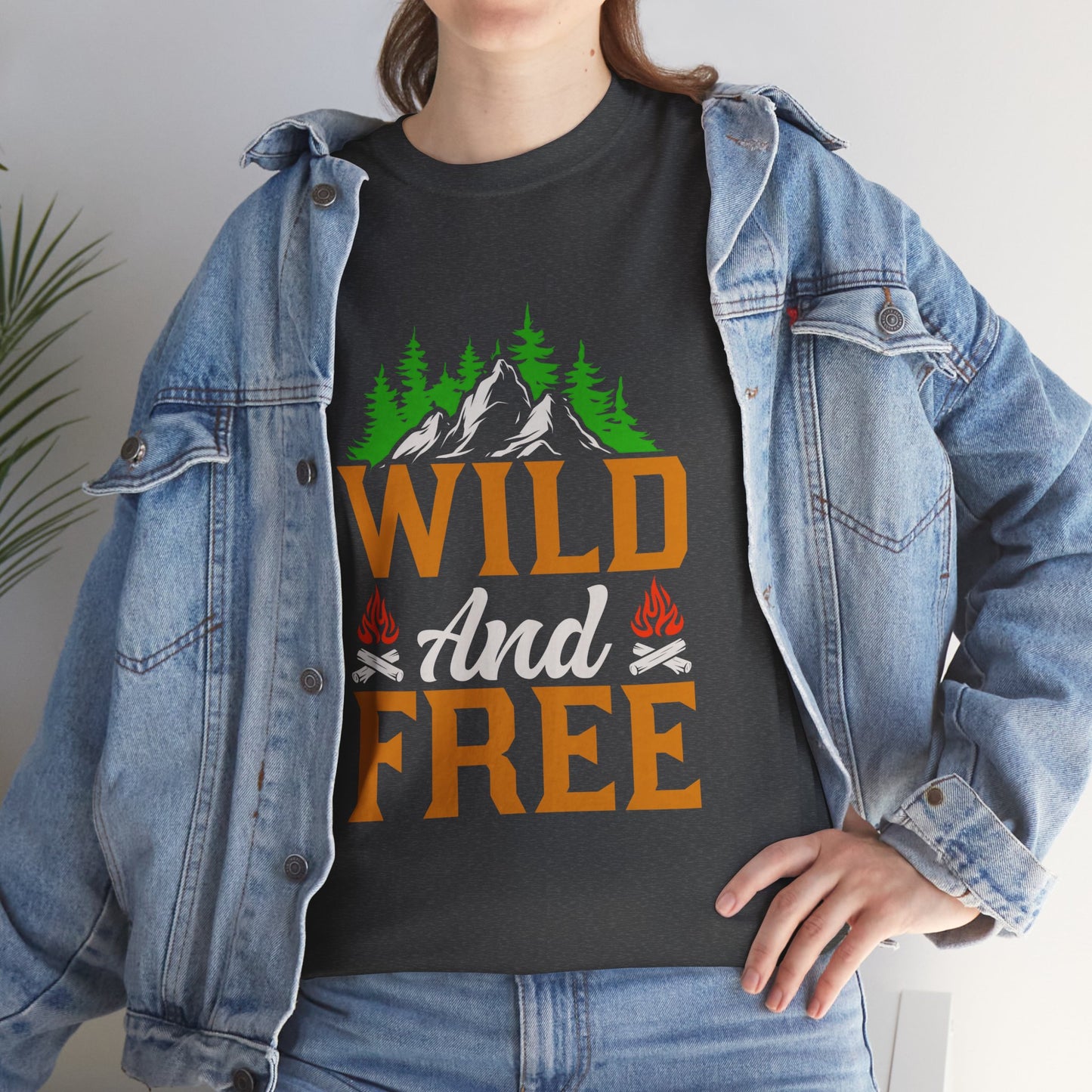 Wild and Free Unisex Heavy Cotton Tee - Perfect for Adventure Lovers