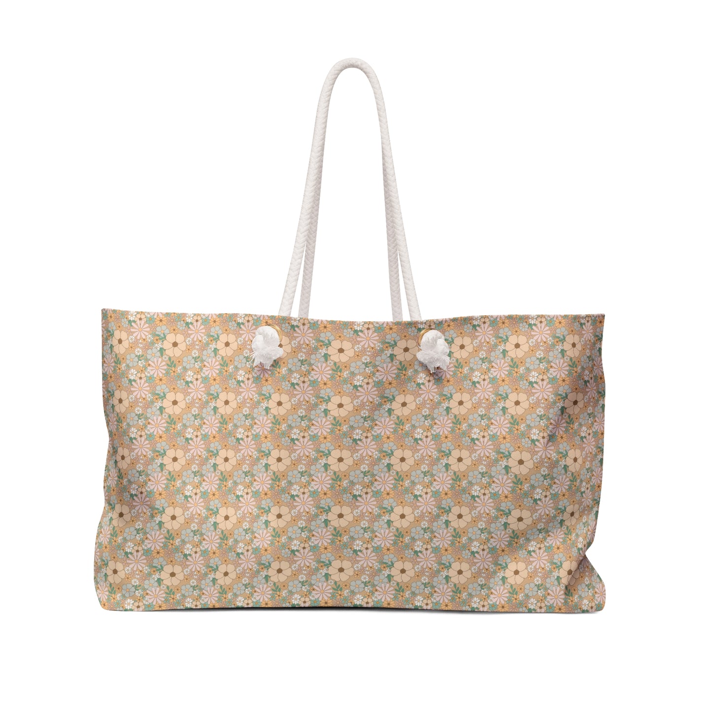 Blooming Joy: Happy Flower Pattern Weekender Bag