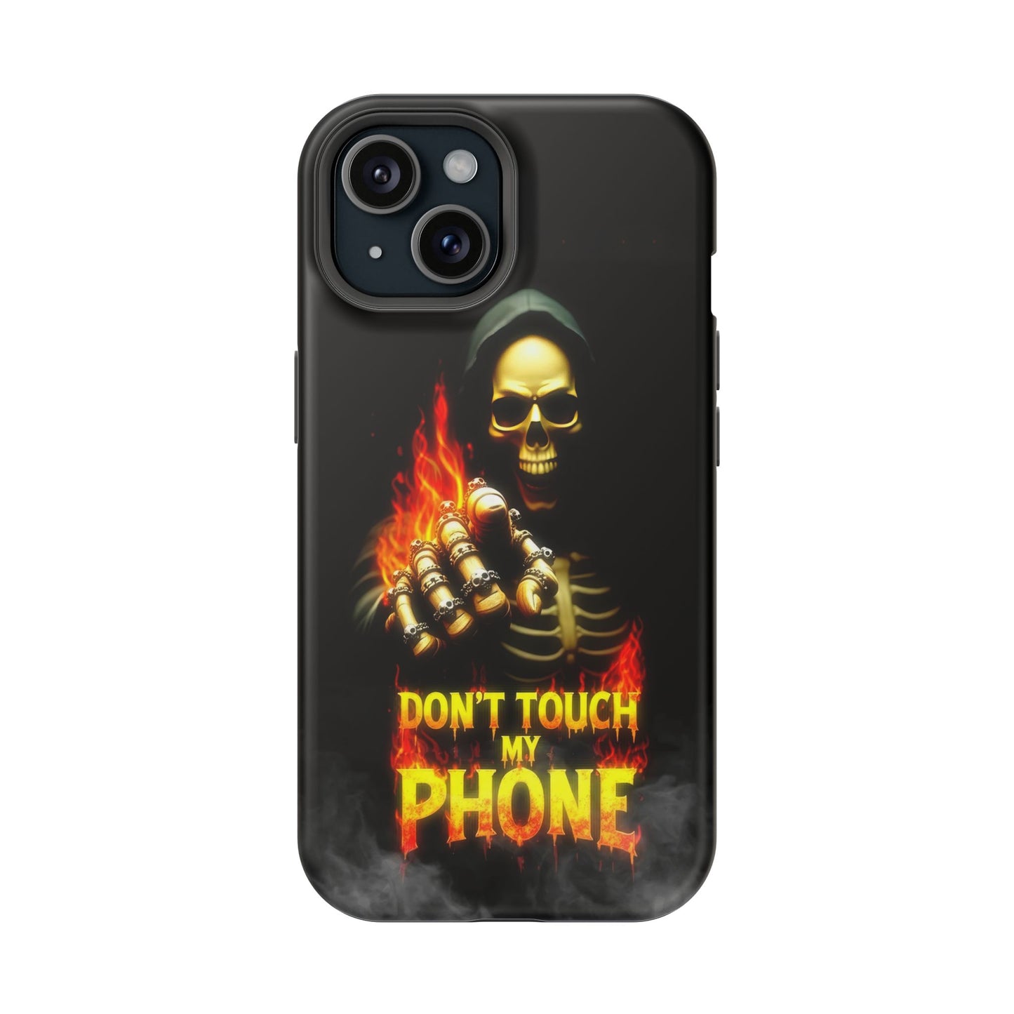 Skull Design Impact-Resistant iPhone Case, Don't Touch My Phone