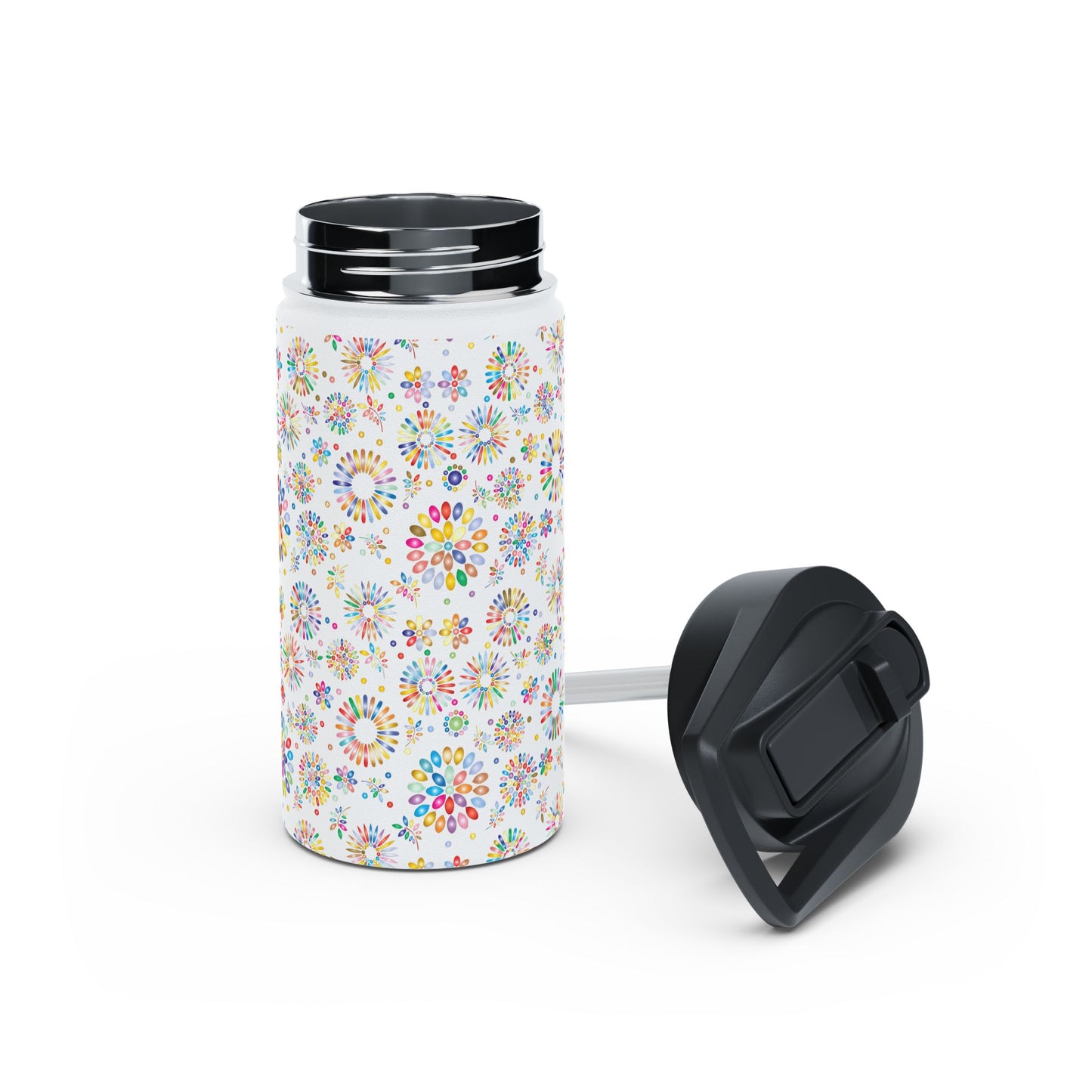 Vibrant Vibes Stainless Steel Water Bottle, Standard Lid