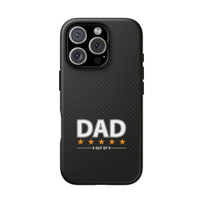 5-Star Dad iPhone Case - Tough Black Cover for Father's Day