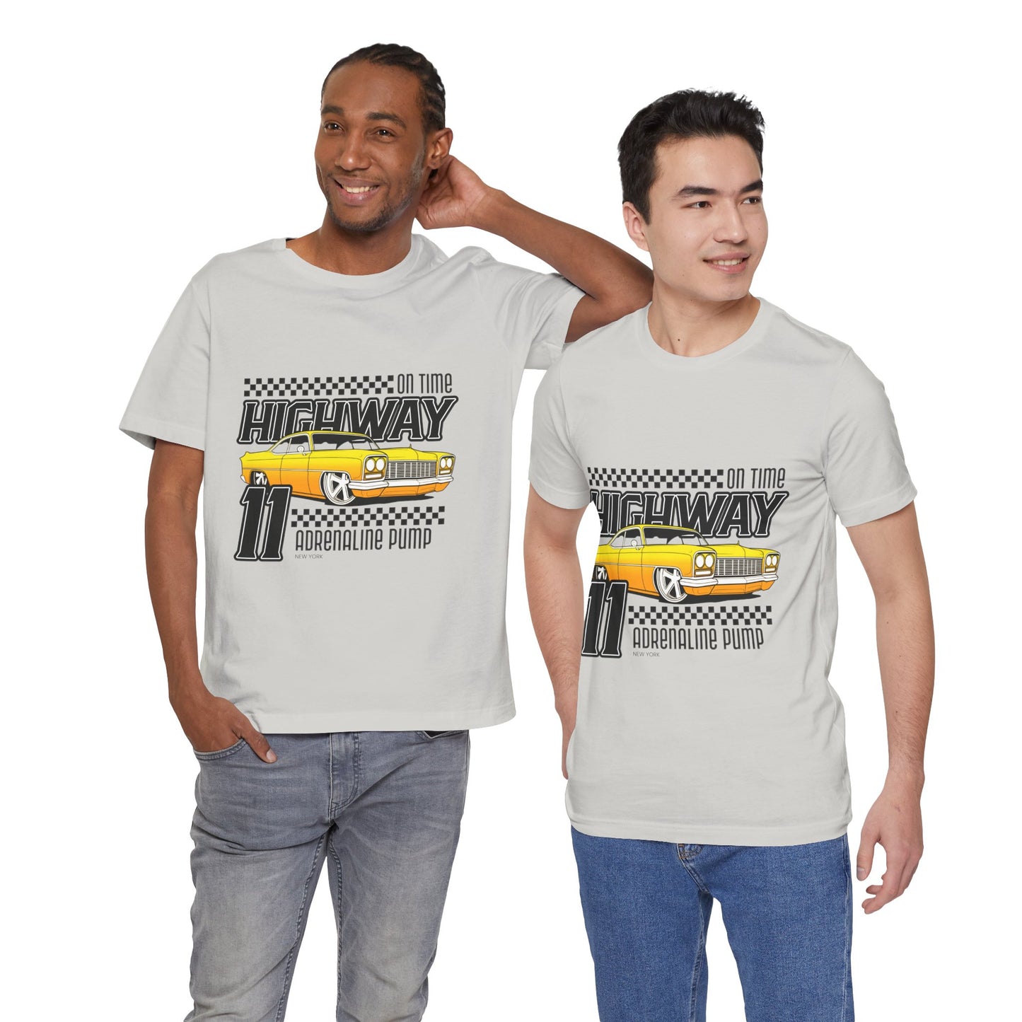 Camiseta de manga corta unisex con bomba de adrenalina On Time Highway