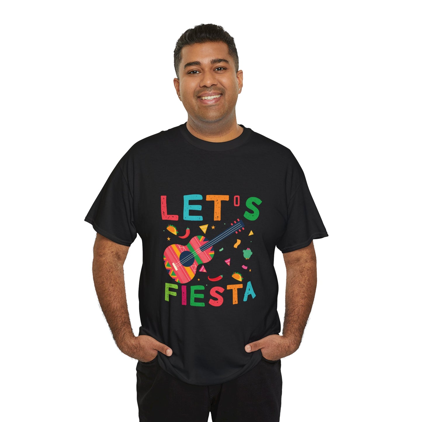 Let's Fiesta Unisex Heavy Cotton Tee - Fun Colorful Graphic T-Shirt for Celebrations