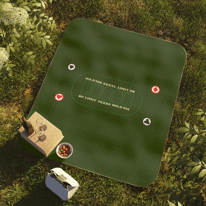 2 in 1 Poker Picnic Outdoor Blanket, 51"x61" Waterproof Foldable Game Blanket