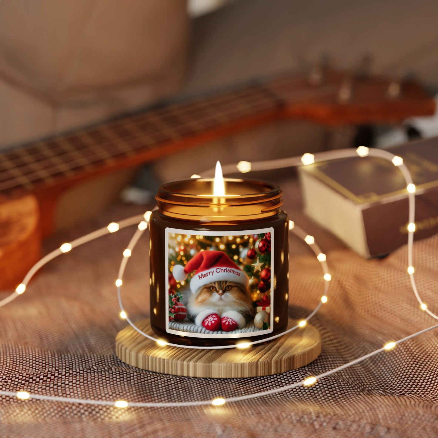 Christmas Scented Soy Candle (Multi-Size, Amber Jar)