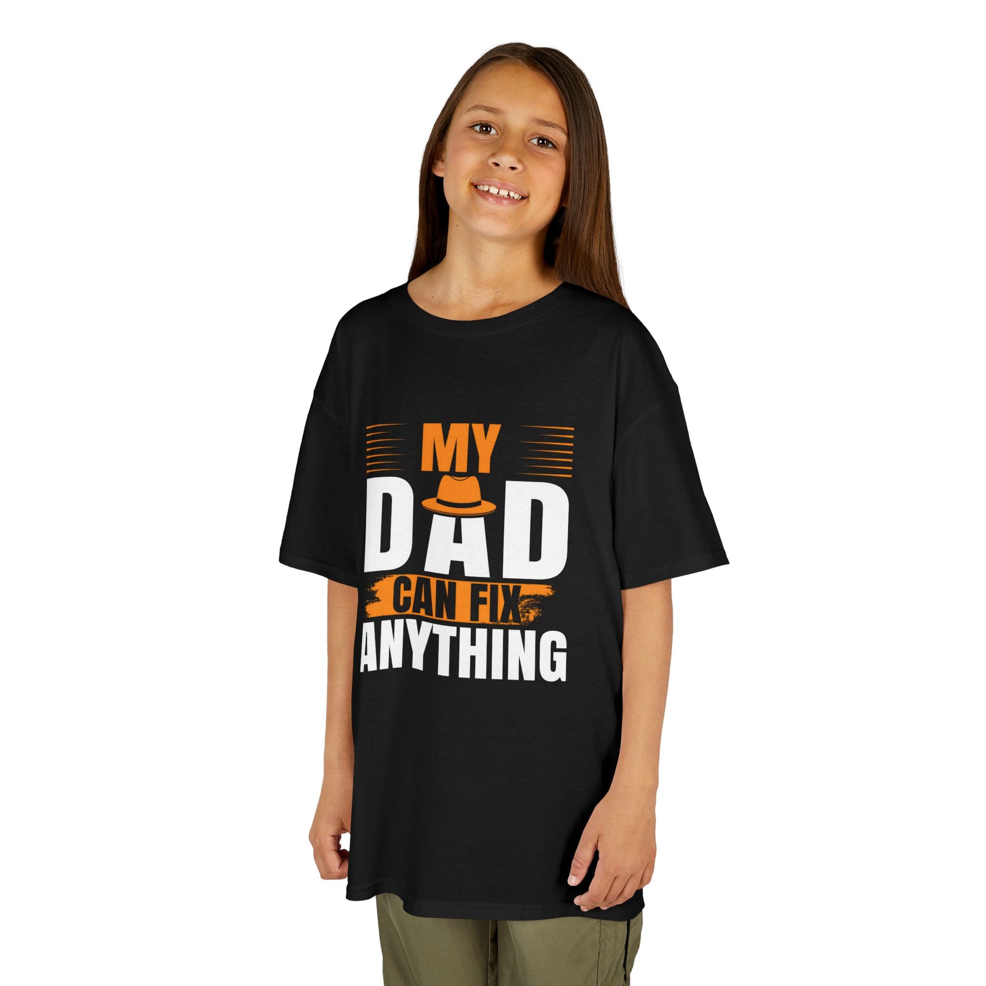 Kids Heavy Cotton™ Tee - 'My Dad Can Fix Anything'