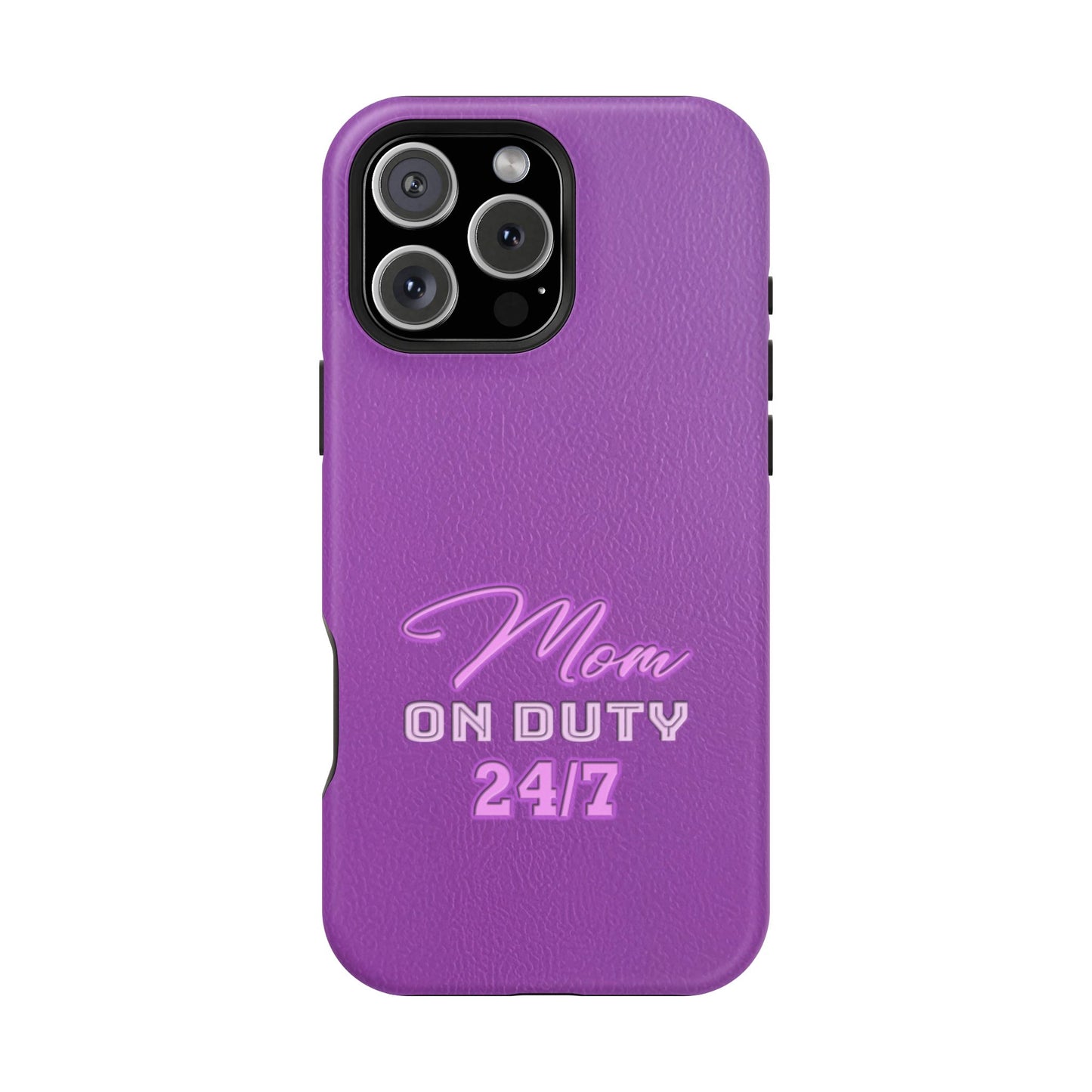 Mom On Duty Impact-Resistant Case, Purple Case for Mothers