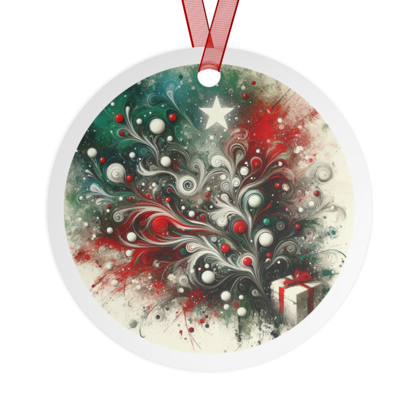 Joyful Contours Abstract Metal Ornaments, 2-Side Print