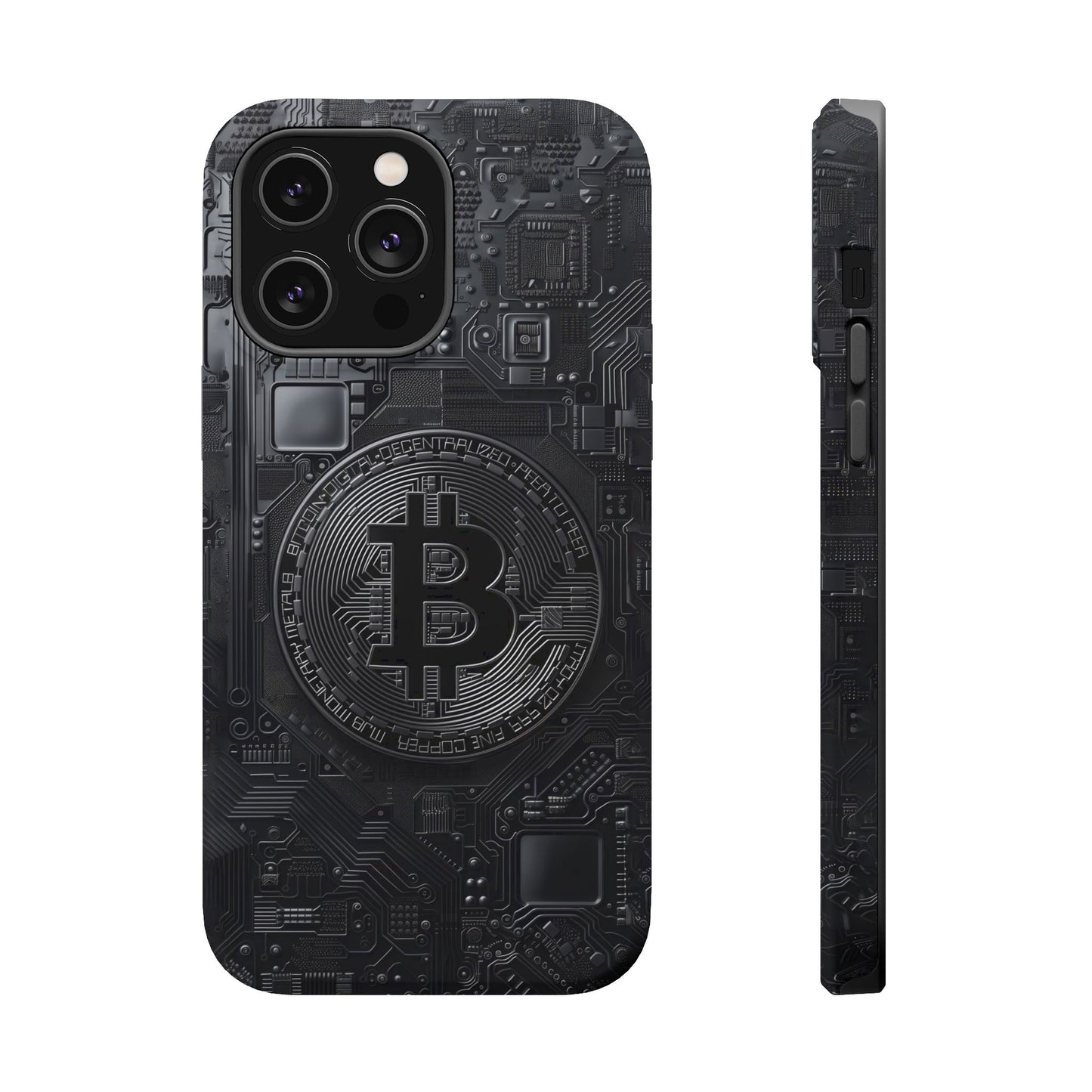 Black Bitcoin Magnetic iPhone Cases - Ideal for Tech Enthusiasts