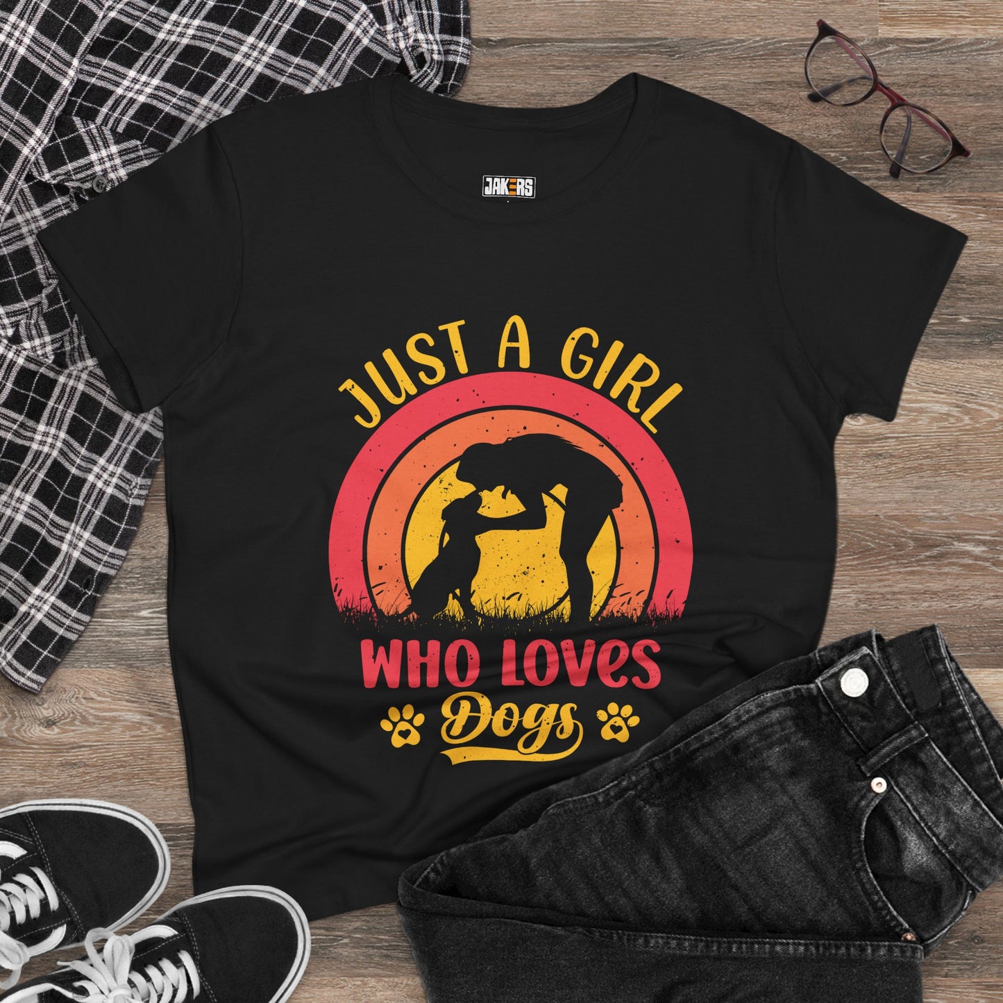 Just a Girl Who Loves Dogs Cotton Tee - Casual Dog Lover Shirt