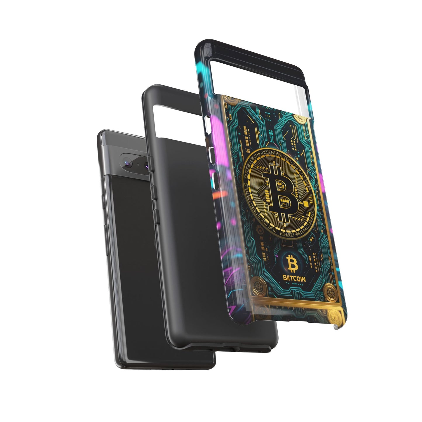 Bitcoin Google Pixel Phone Case - Tough Cases with Cryptocurrency Design