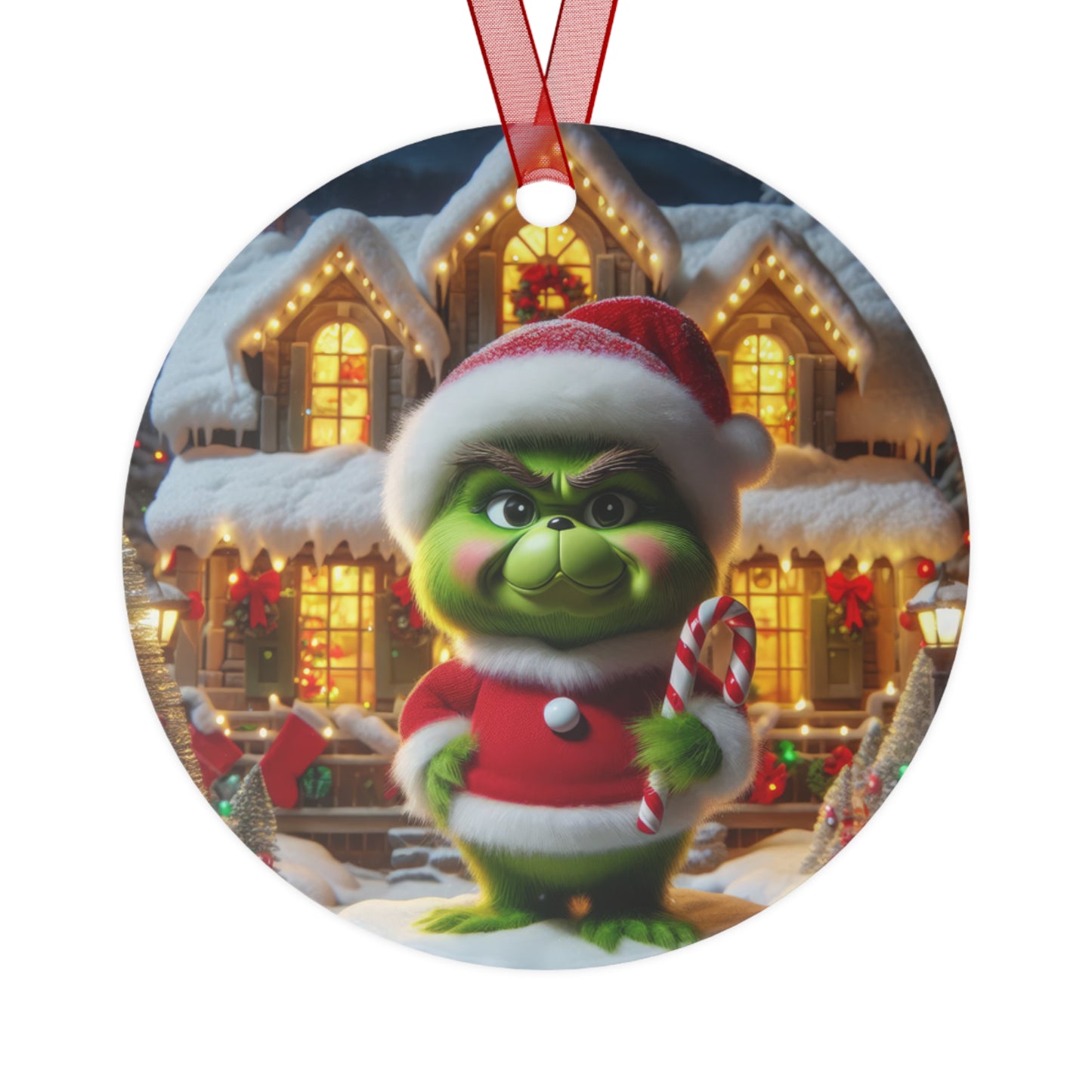 Little Grinch’s Sweet Treat Metal Ornaments, 2-Side Print