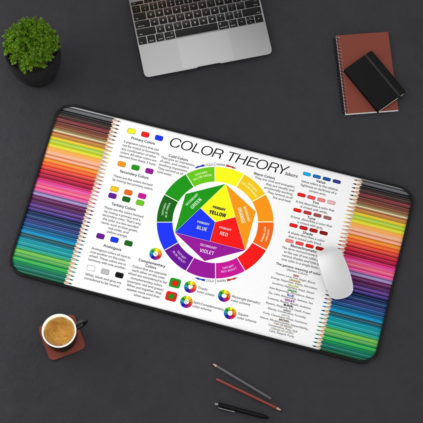 Educational Artist Desk Mat, Color Theory