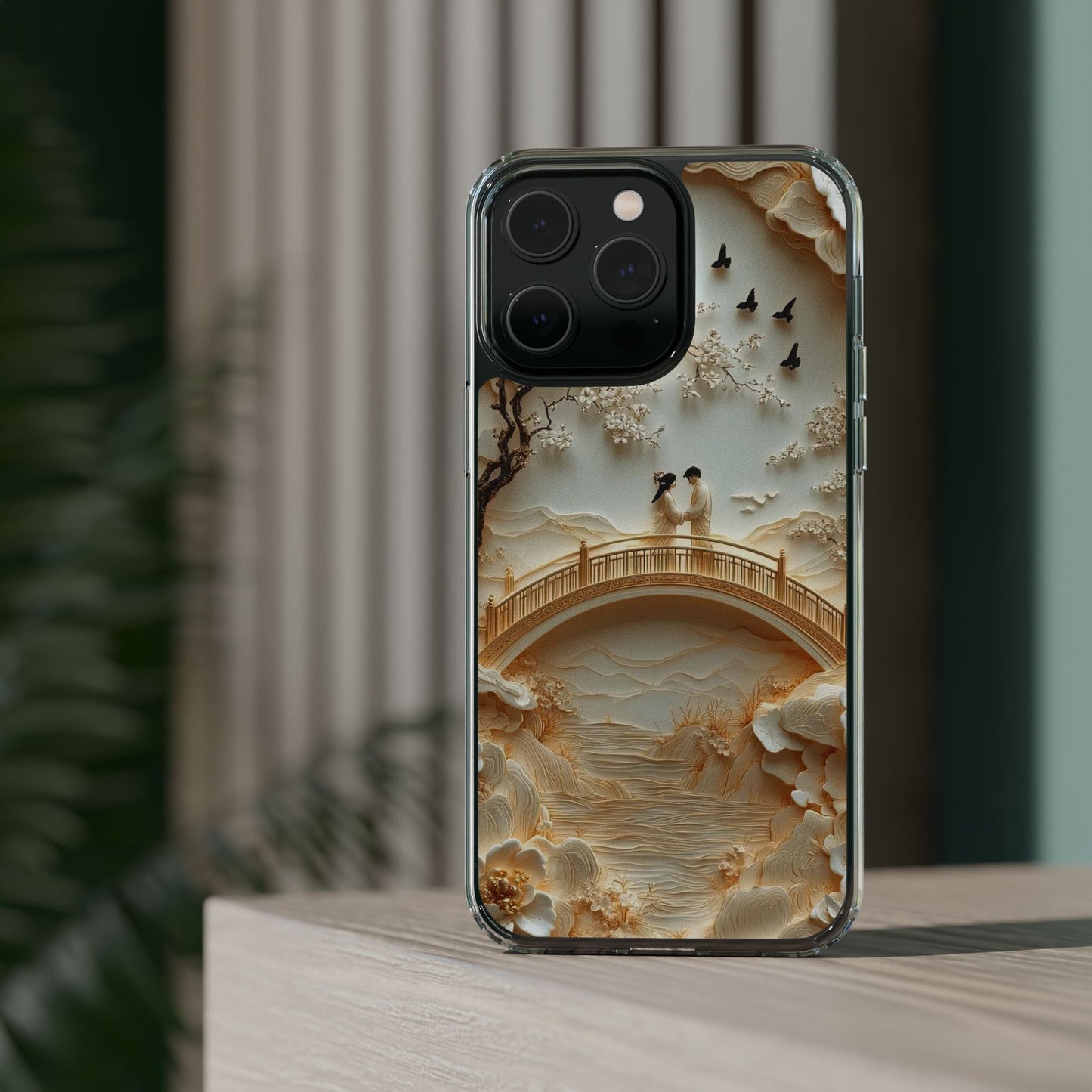 Romantic Couple 3D Effect Clear Cases,  Artistic Protective Cover