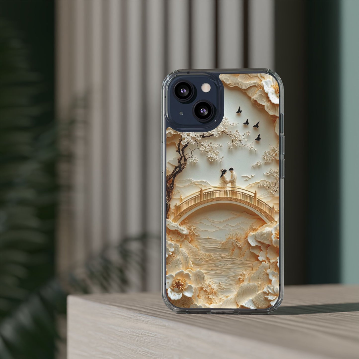 Romantic Couple 3D Effect Clear Cases,  Artistic Protective Cover