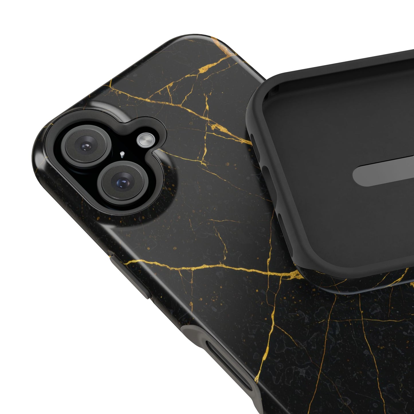 Black Marble with Gold Veins Impact-Resistant iPhone
