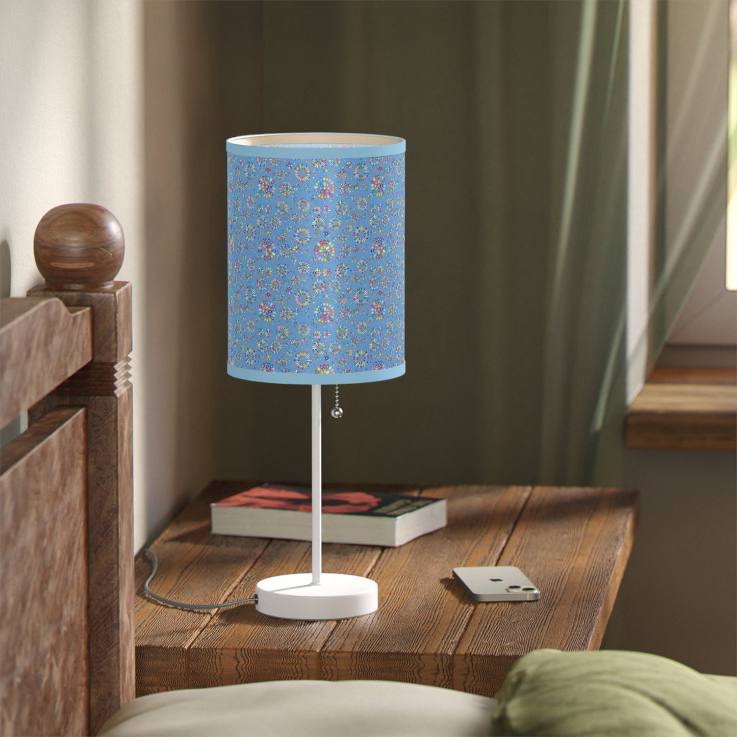 Vibrant Vibes: Happy Color Lamp on a Stand, US|CA plug / Light Blue