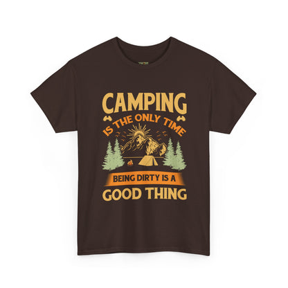 Camping Vibes Unisex Heavy Cotton Tee - "Being Dirty is a Good Thing"
